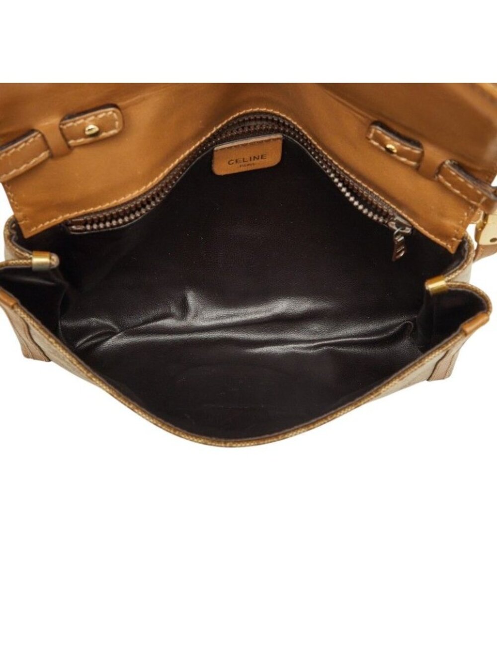Celine Macadam Shoulder Bag Crossbody Beige Leather - Picture 6 of 8